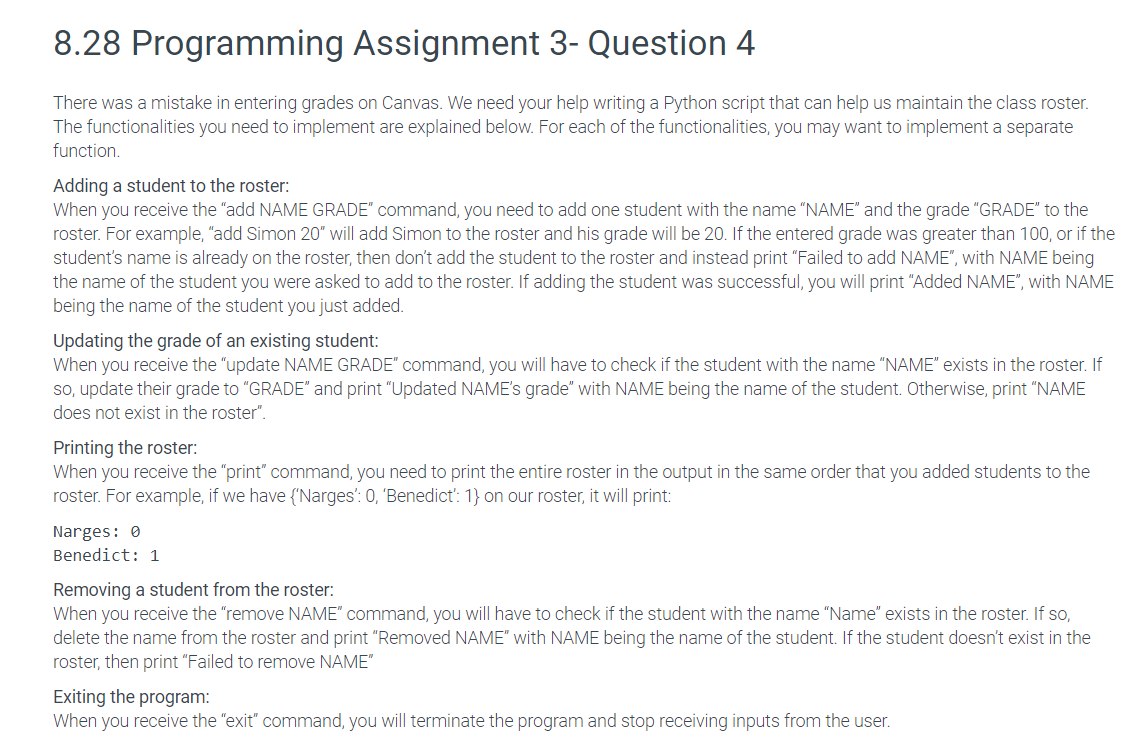 Please code this in Python 3! Thank you! Here are some sample