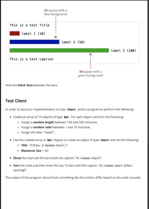 2: A Bar Chart Points: 35% Required API Implement class Chart, to
