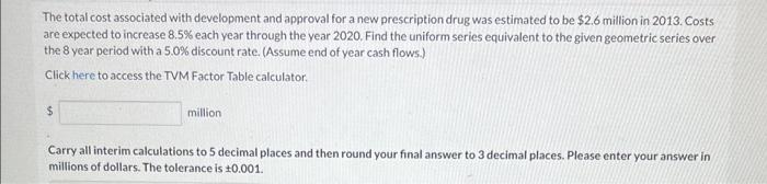 Please solve by hand , do not use Excel. The total cost