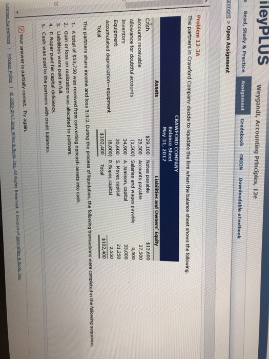 leyPLUS Weygandt, Accounting Principles, 12e e Read, Study & Practice Assignment