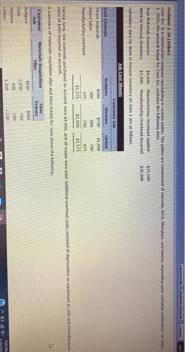  CALCURATOR PRINTER VERSION 4 RACK NEX Problem 2-3A (Video) Case Inc.