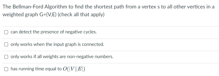 The Bellman-Ford Algorithm to find the shortest path from a vertex