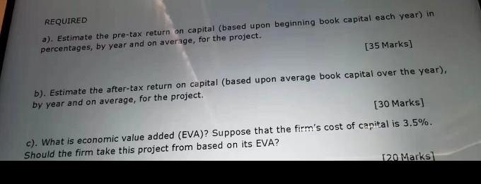 Company NU is considering about the following information on a project: (1)