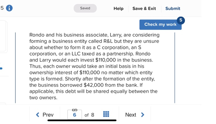  15 Saved Help Save & Exit Submit 5 Check my work