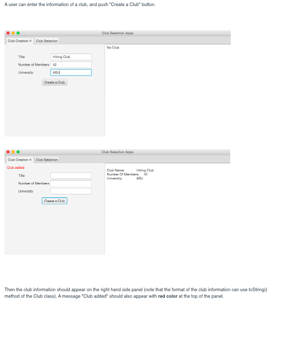 to be used in both createPane & selectPane clubList = new ArrayList();
