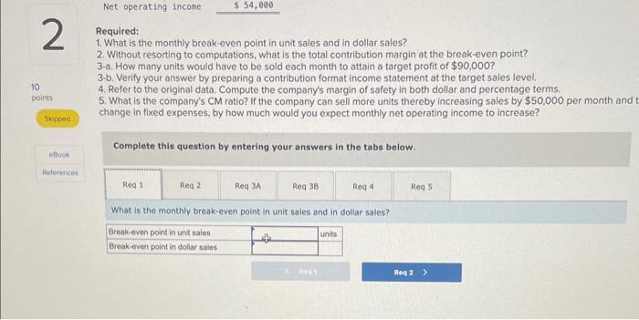 and Target Profit Analysis; Margin of Safety; CM Ratio [LO6-1, LO6-3, 065,