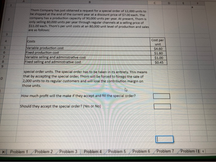  D E a Thom Company has just obtained a request for