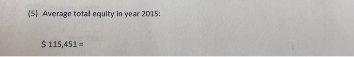  (5) Average total equity in year 2015: $115,451