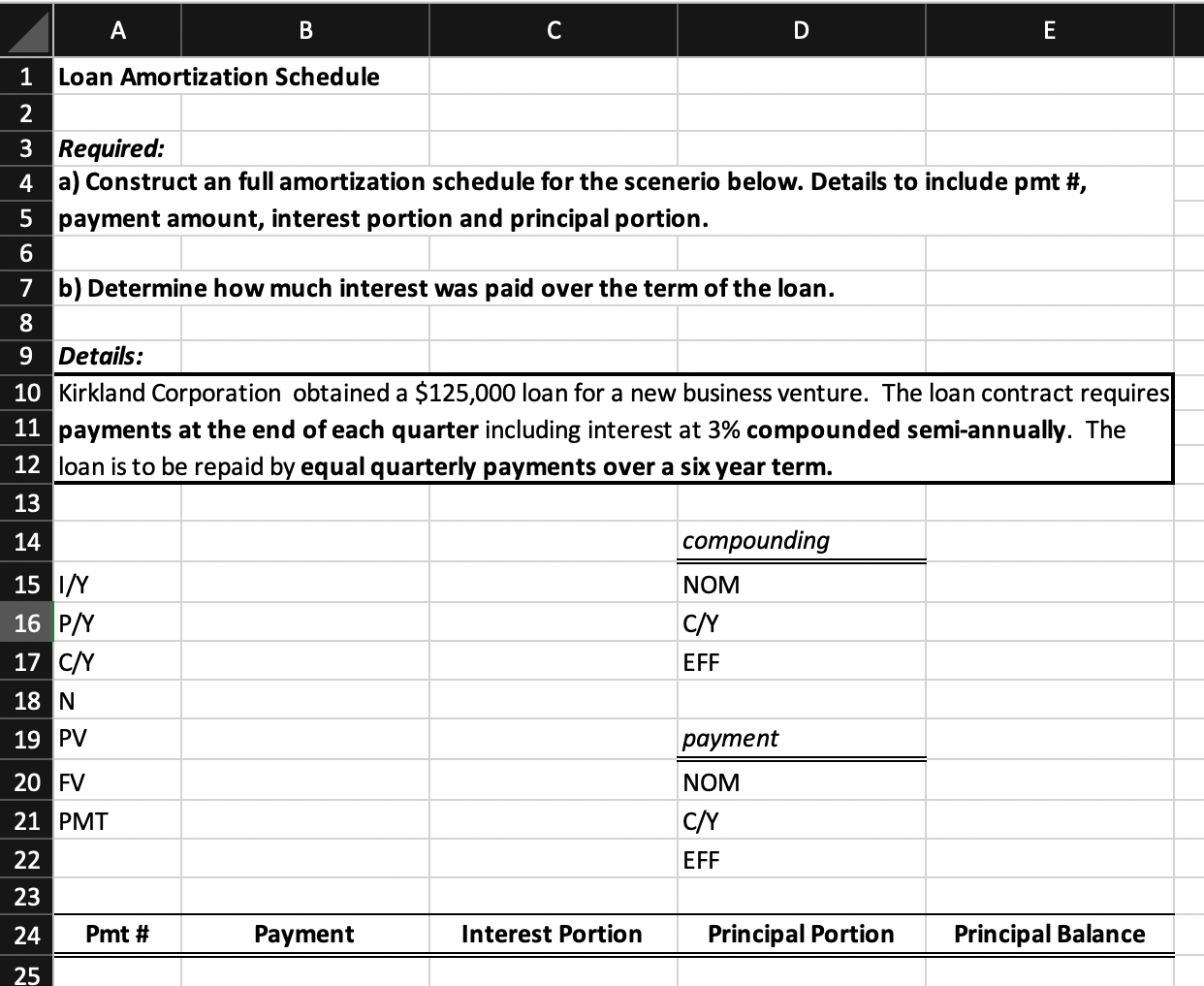  A B C D E 1 Loan Amortization Schedule 2 3