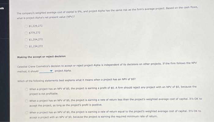 (NPV) rule is considered one of the most common and preferred criteria