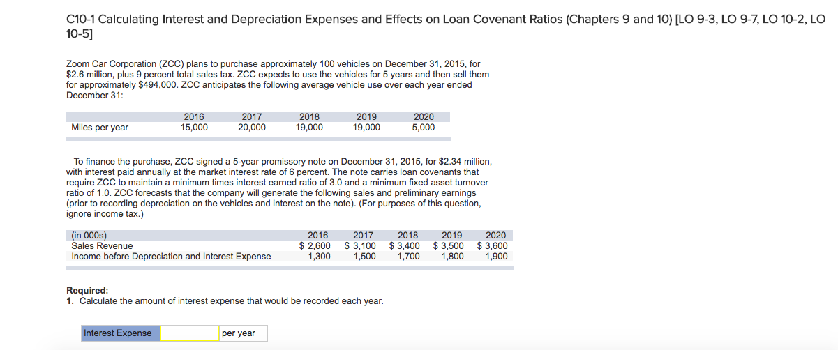 Please post the results with a explanation C10-1 Calculating Interest and