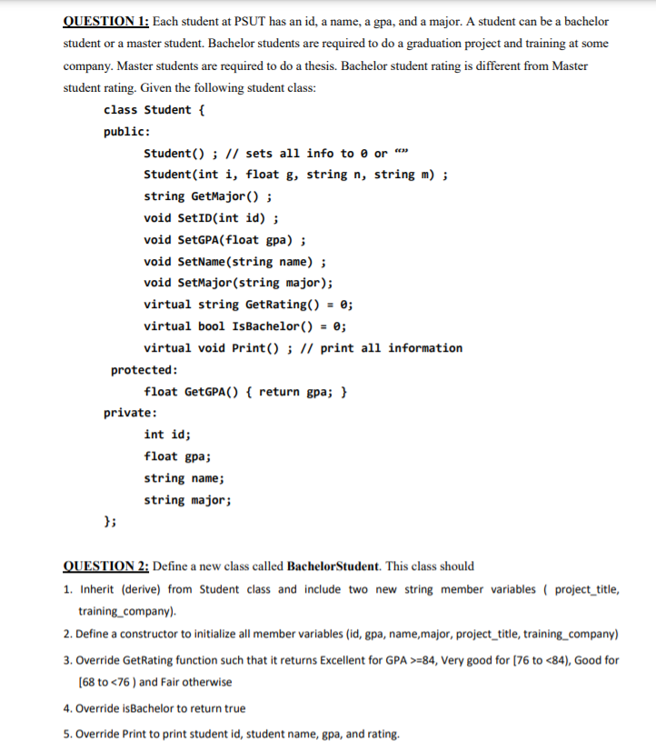 a driver program to test your class. Proceed as follows: a) Define