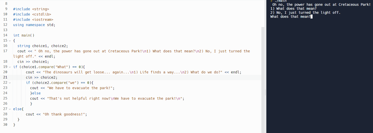 What does my code skip from the beginning to the end rather
