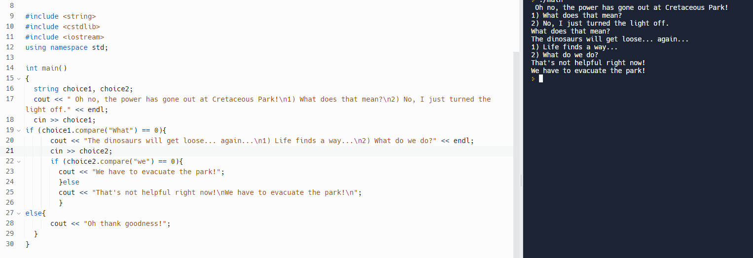 than asking for the second input?