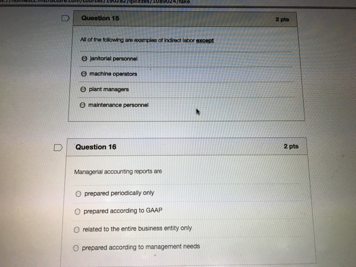2 pts Which of the following describes the behavior of a variable
