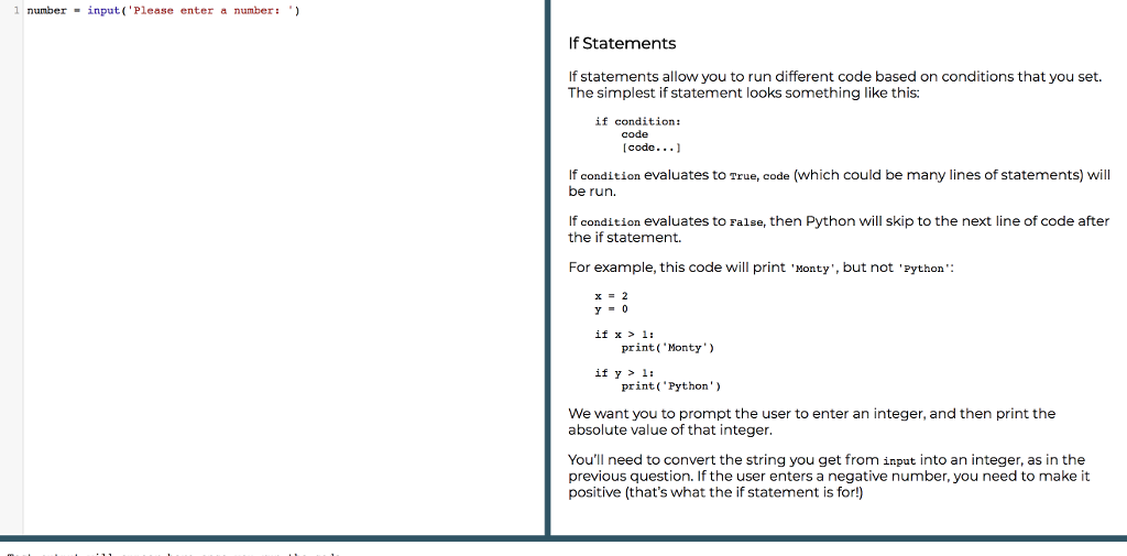  number input ('Please enter a number: .) If Statements If statements