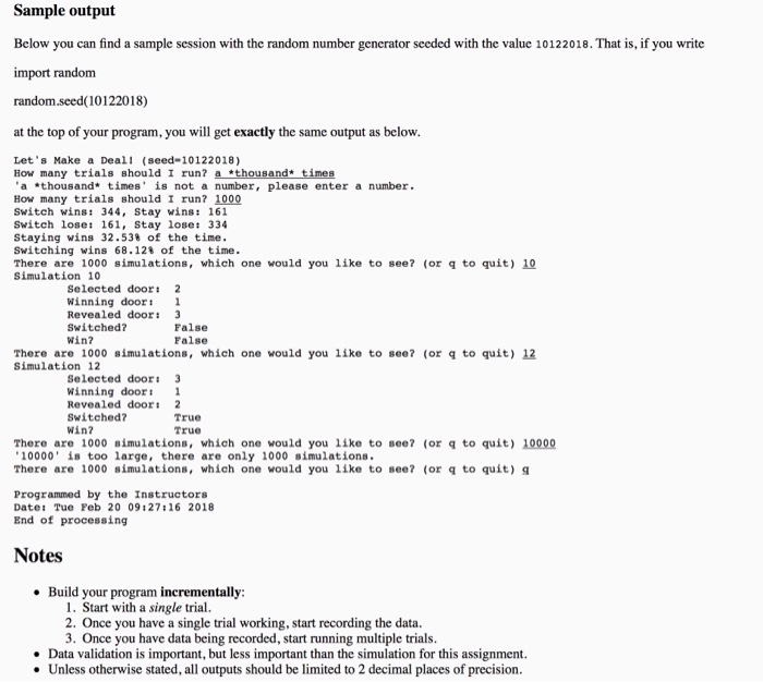 Deal is a TV game show that Monty Hall (a U of