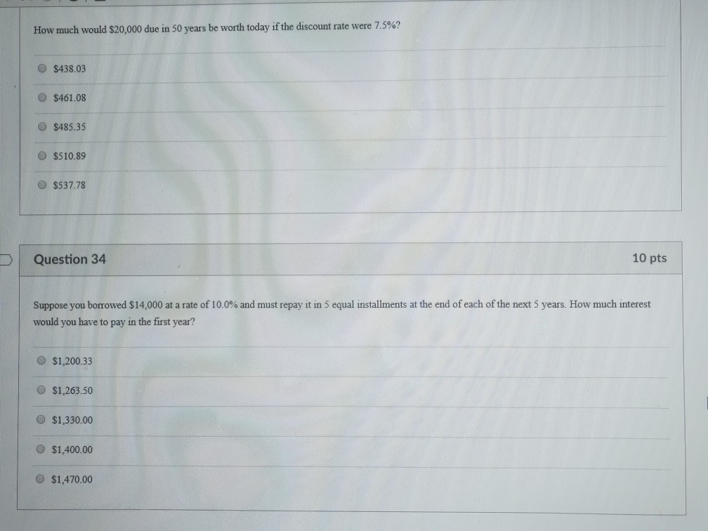  How much would $20,000 due in 50 years be worth today