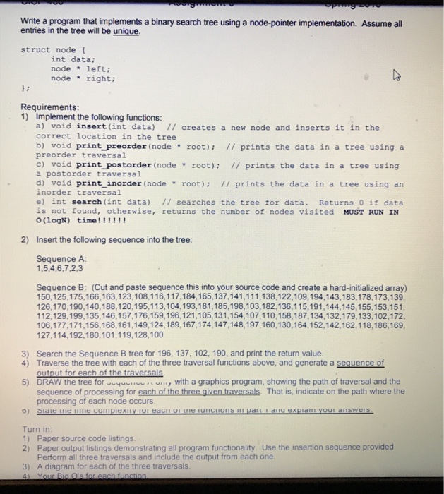  I need the second traversal and the big o Write a