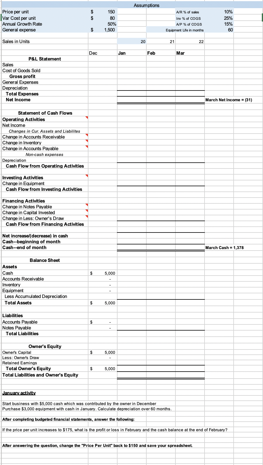 Please use & show the formulas to refill the complete spreadsheet (I