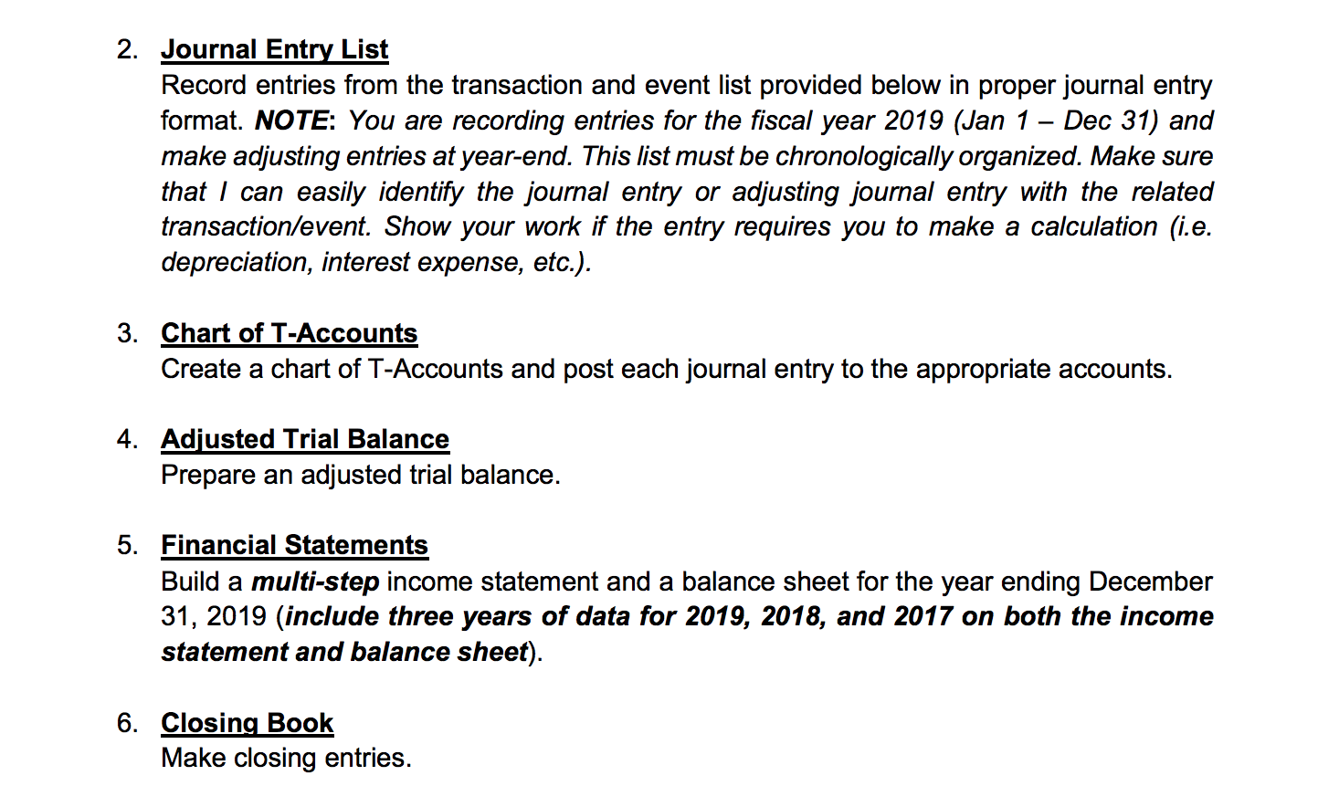 QUESTION: 2. JOURNAL ENTRY LIST - RECORD ENTRIES FROM THE TRANSACTION AND