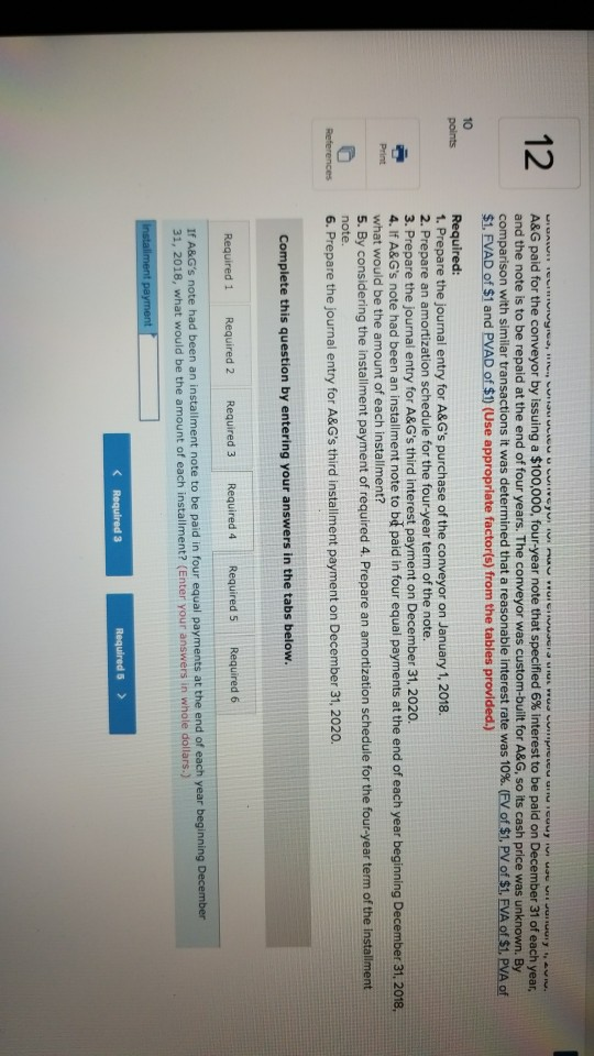 each year, and the note is to be repaid at the end