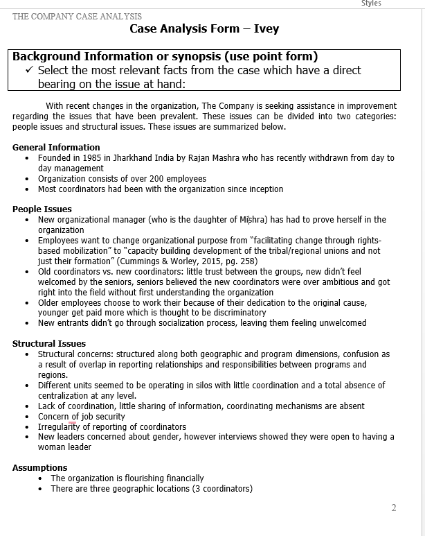 A TEMPLATE GUIDELINES AS AN ANSWER Oppressive Work Environment Mariam works for