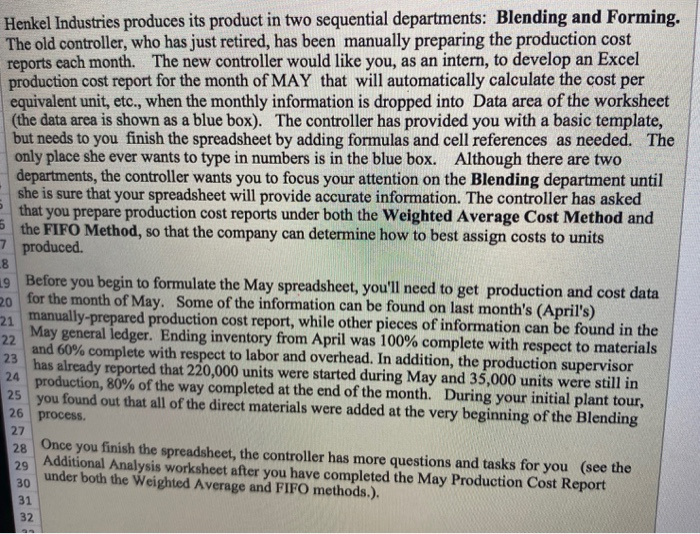 new controller would like you, as an intern, to develop an Excel