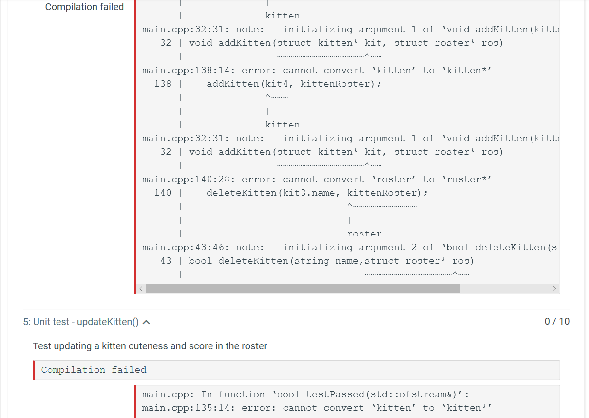 int index = findKitten(kit->name,ros); if(index == -1) { return false; } ros->kittens[index]