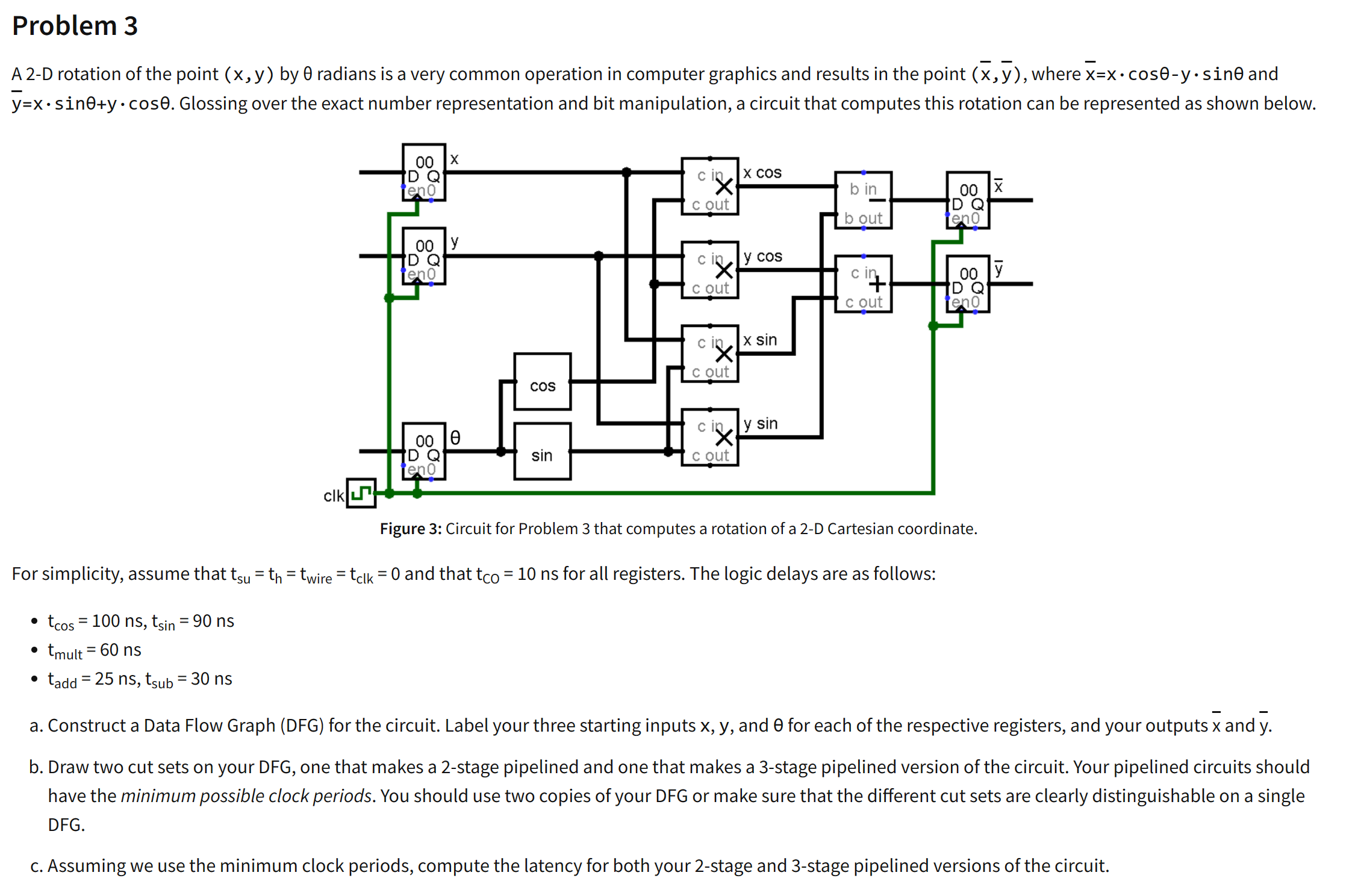  Answer all parts please! Problem 3 A 2-D rotation of the