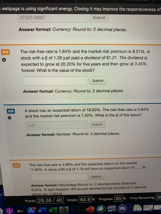  =webpage is using significant energy. Closing it may improve the responsiveness