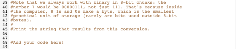 how to write this code to print out the binary.. specifically using