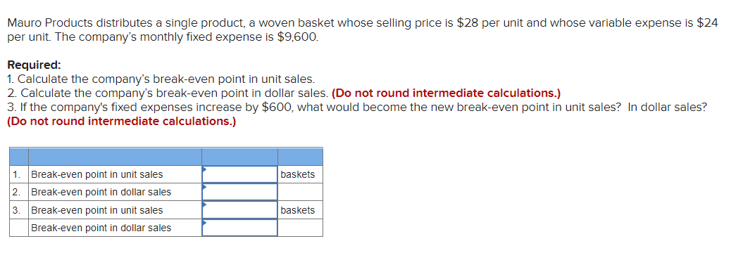 with solution please. thank you. Mauro Products distributes a single product, a