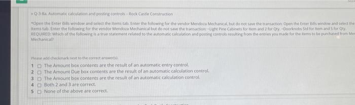  03 8a Automatic calculation and posting control Rock Castle Construction Open