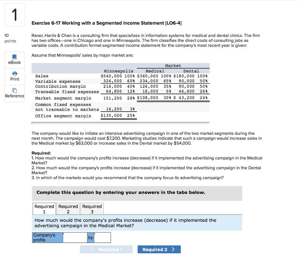 req 1, req2 & req 3 Exercise 6-17 Working with a Segmented