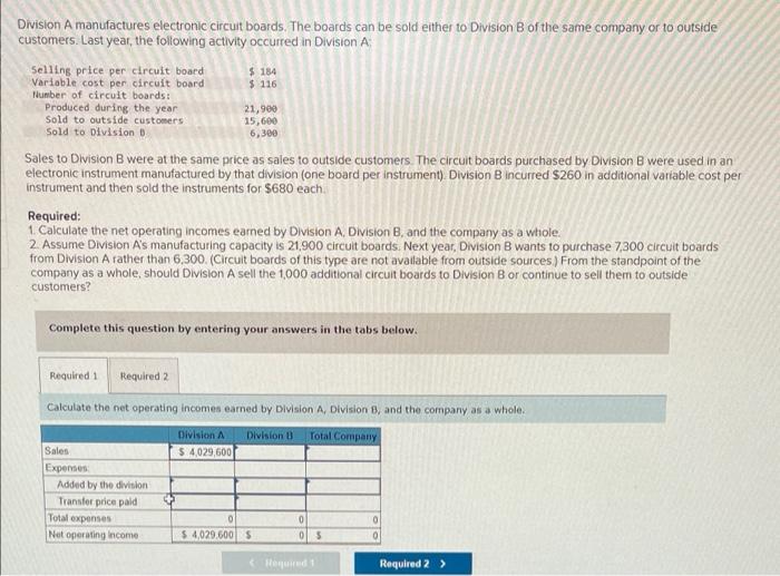please provide step by step notes! thank you 15,600 Division A manufactures