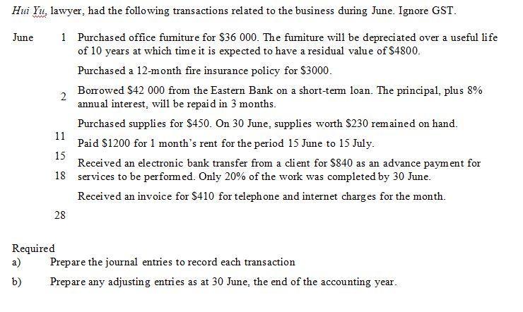 The entries are required as a copy-able formatted table (not a screenshot).