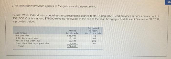  Ch Ithe following information applies to the questions displayed below! Pearl