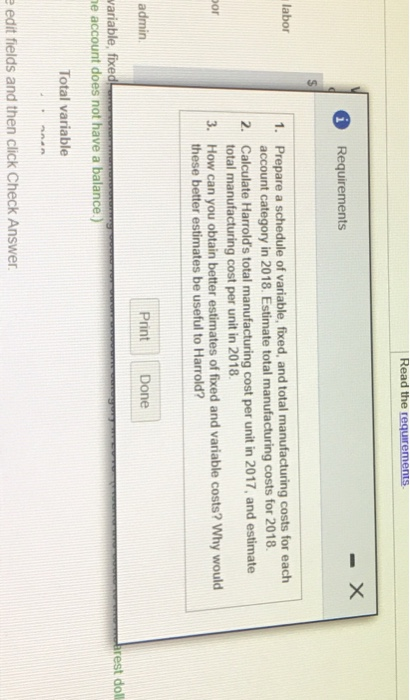 materials Direct manufacturing labor Power Supervision labor Materials-handling labor Maintenance labor Depreciation