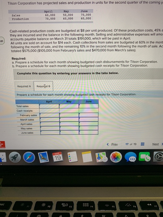 Corporation has projected sales and production in units for the second quarter