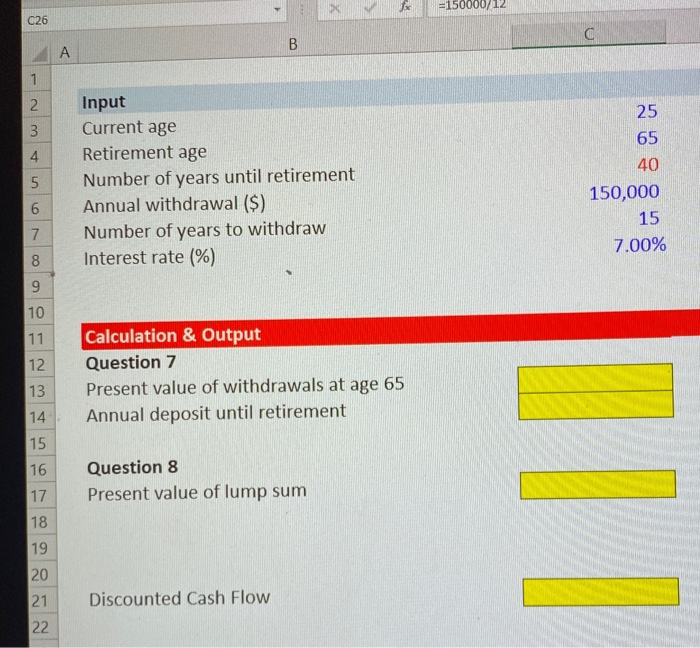  Please show how to solve in Excel. ATTENTION: jiddukrishnan & Deepureddy