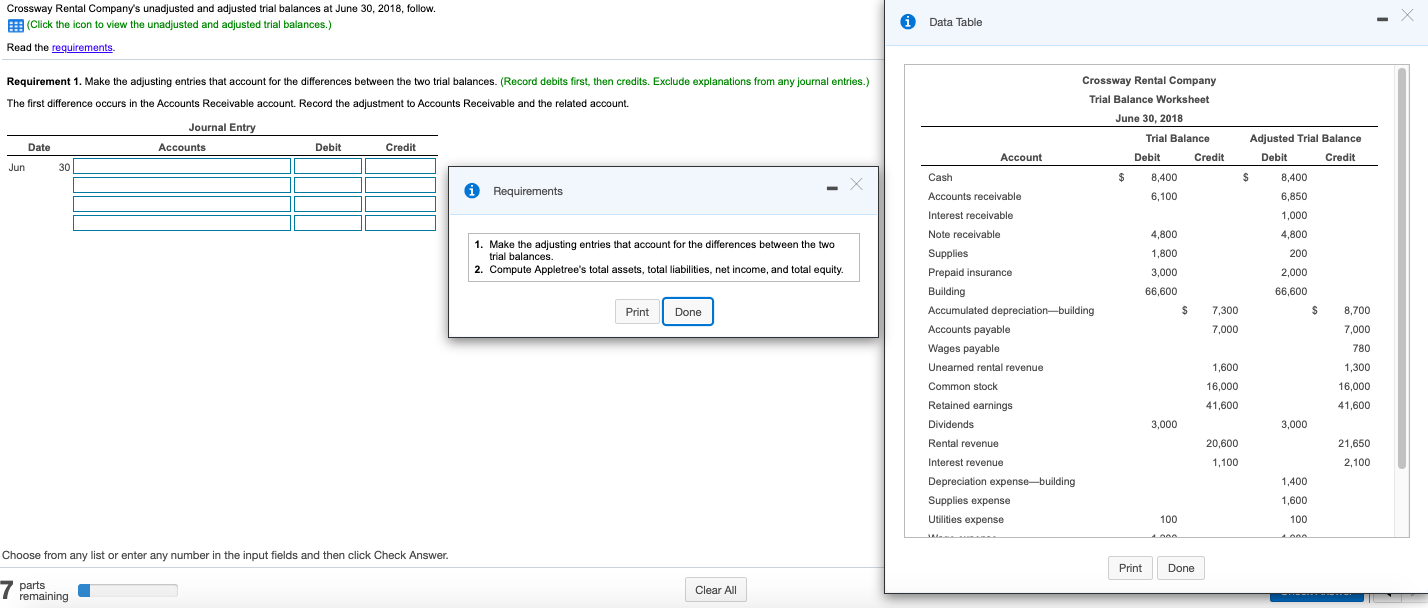 Please help single question has 7 parts Data Table Crossway Rental Company's
