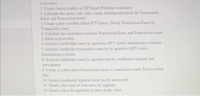Youre greatly appreciated! Instructions 1. Create (insert a table) in TIP Issuer