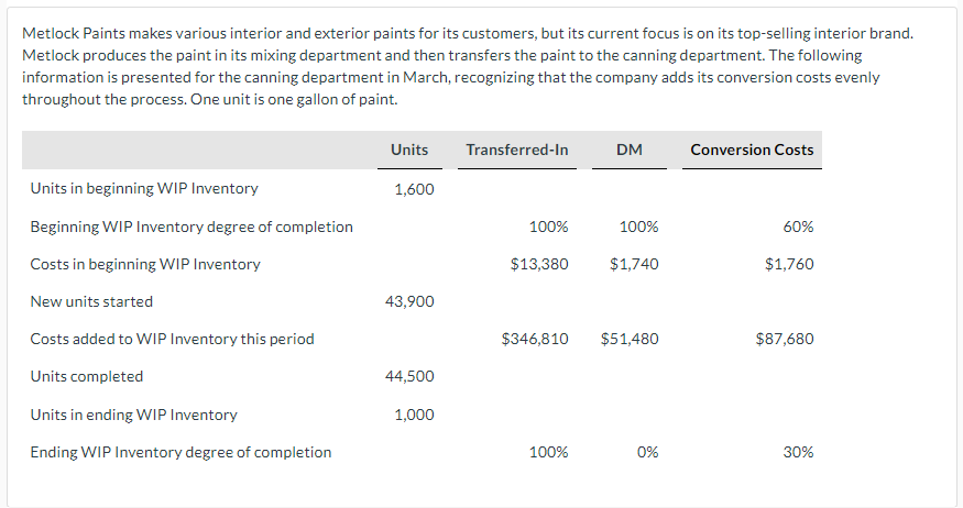Help with part b Metlock Paints makes various interior and exterior paints