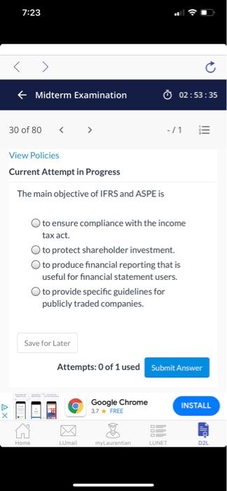 29 of 80 -/15 View Policies Current Attempt in Progress How is
