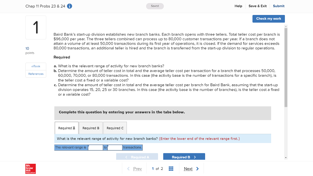 Chap 11 Probs 23 & 24 Saved Help Save & Exit