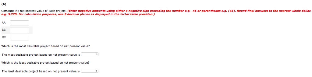 an equipment investment of $24,640. Each project will last for 3 years
