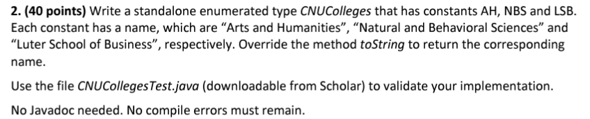  CNUCollegesTest.java import static org.junit.jupiter.api.Assertions.fail; import java.lang.reflect.InvocationTargetException; import java.lang.reflect.Method; import java.lang.reflect.Modifier; import