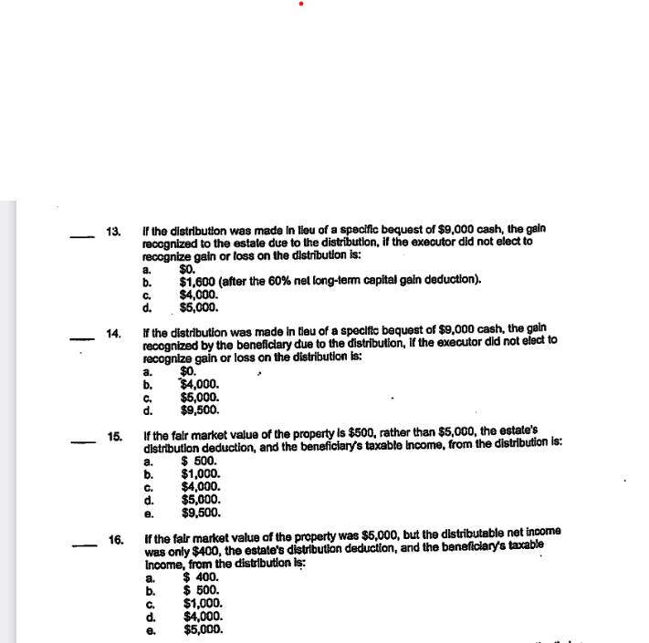 distributes an asset to its sole income beneficlary. The distribution was not