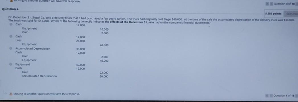 to another question will save this response Question 4 5.556 points